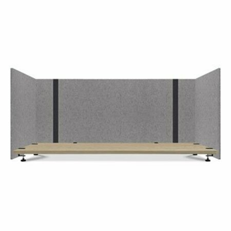 LUMEAH , ADJUSTABLE DESK SCREEN WITH RETURNS, 48 TO 78 X 29 X 26.5, POLYESTER, GRAY LUAD48301G